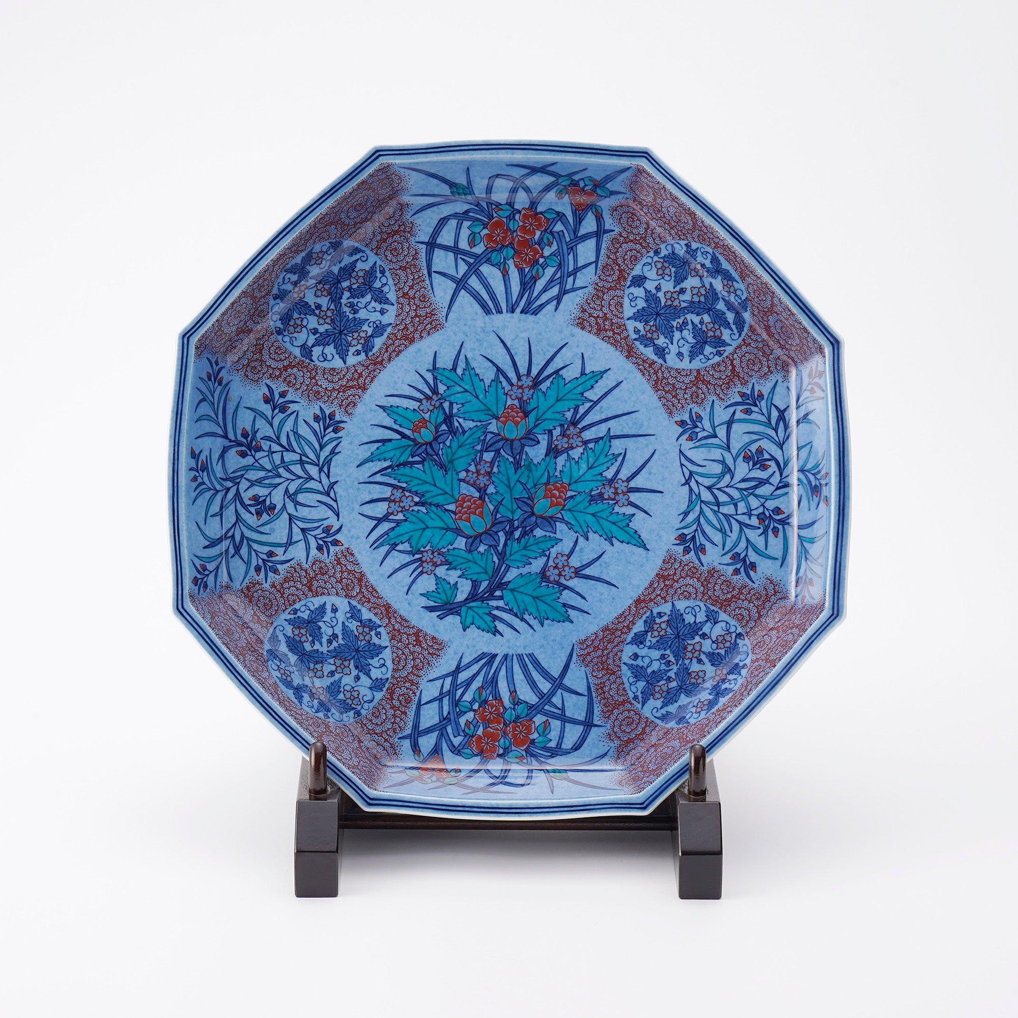 Fukizumi Hanamon Gakuzara~Floral Pattern Framed Plate