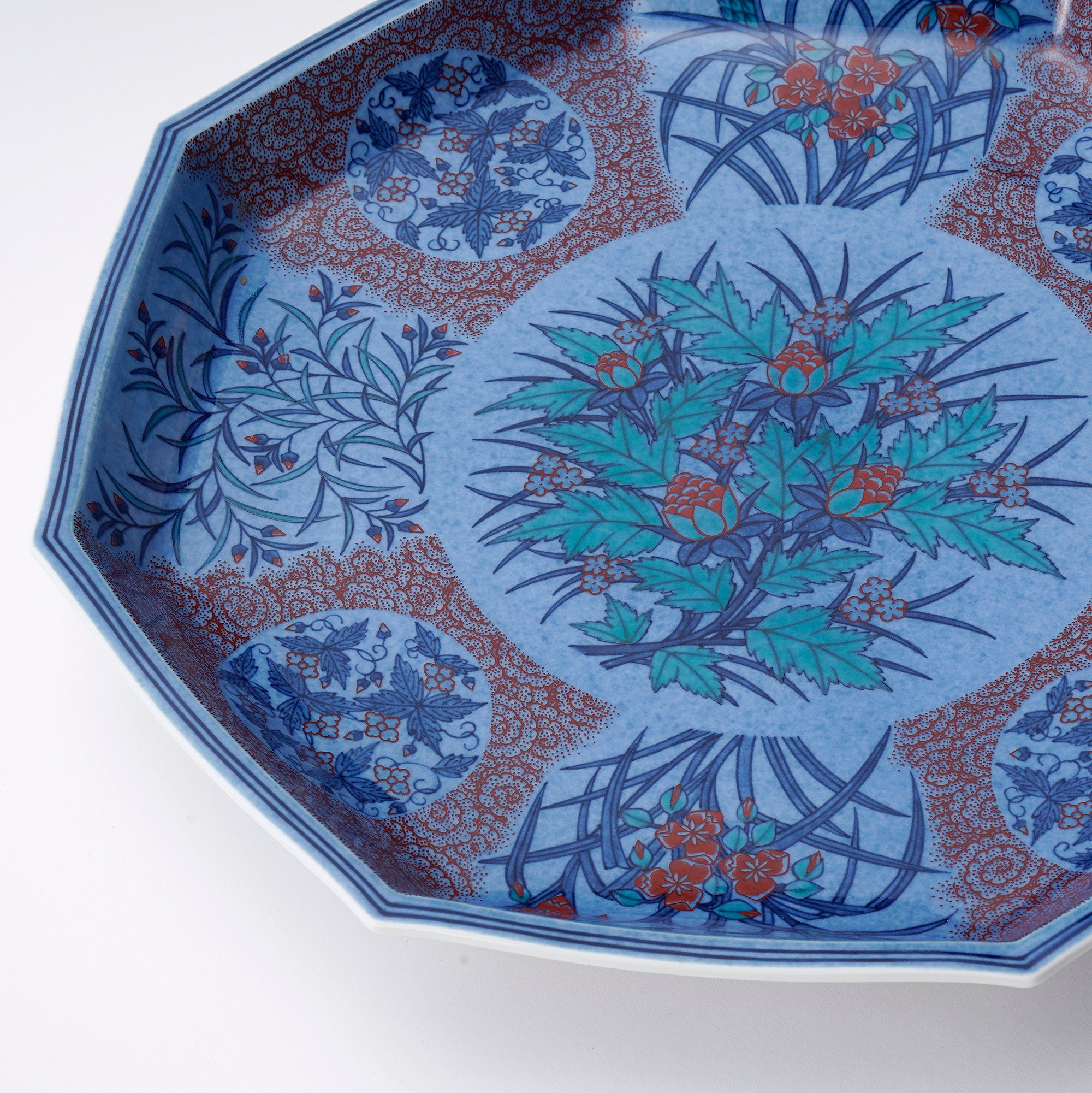 Fukizumi Hanamon Gakuzara~Floral Pattern Framed Plate