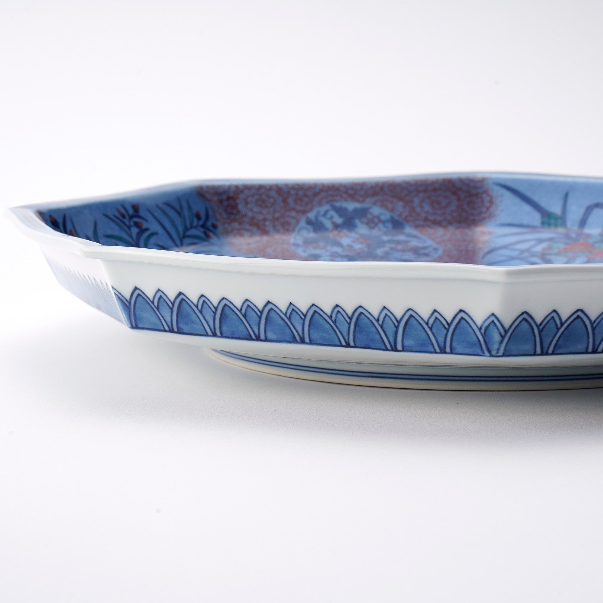 Fukizumi Hanamon Gakuzara~Floral Pattern Framed Plate