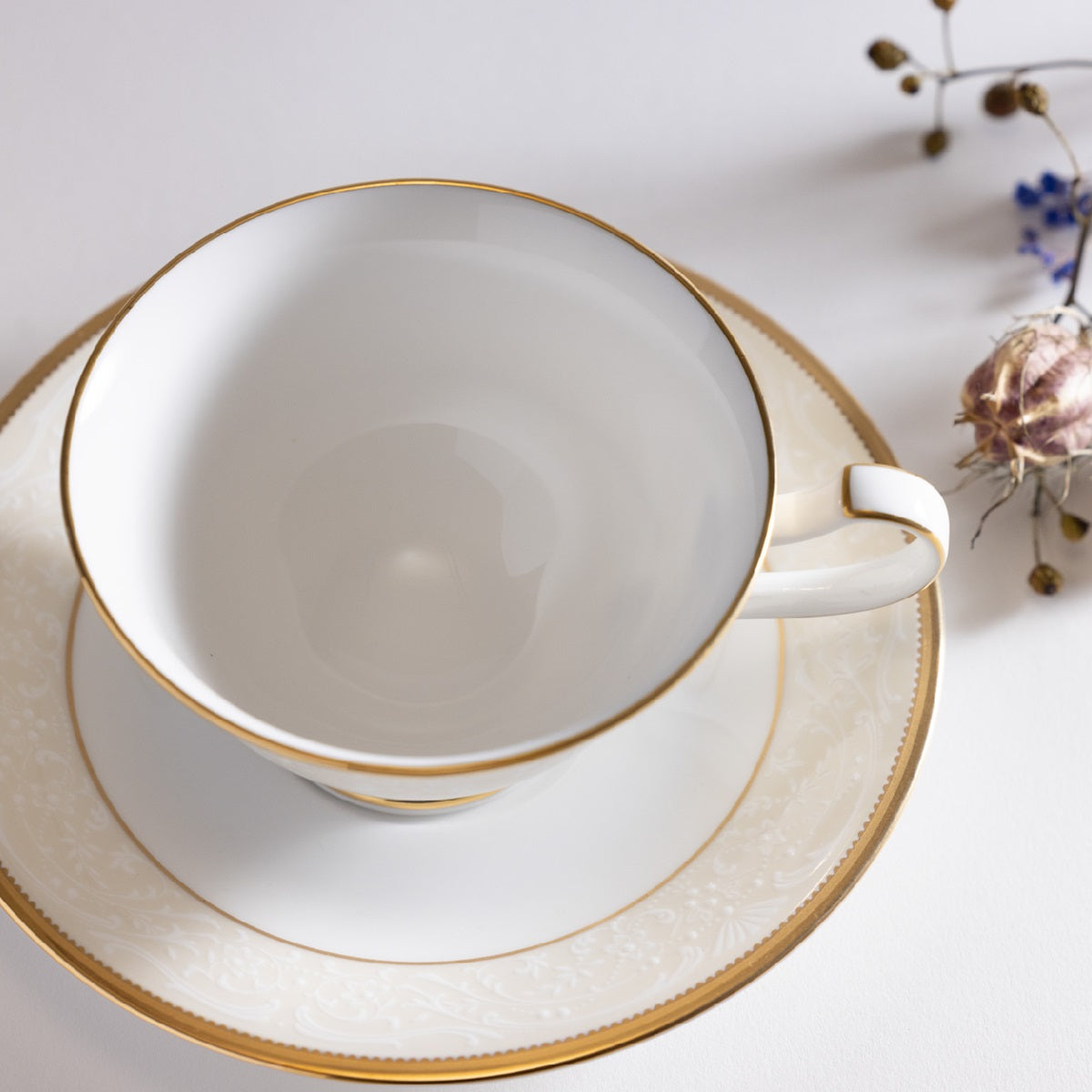 Noritake White Palace Cup & Saucer