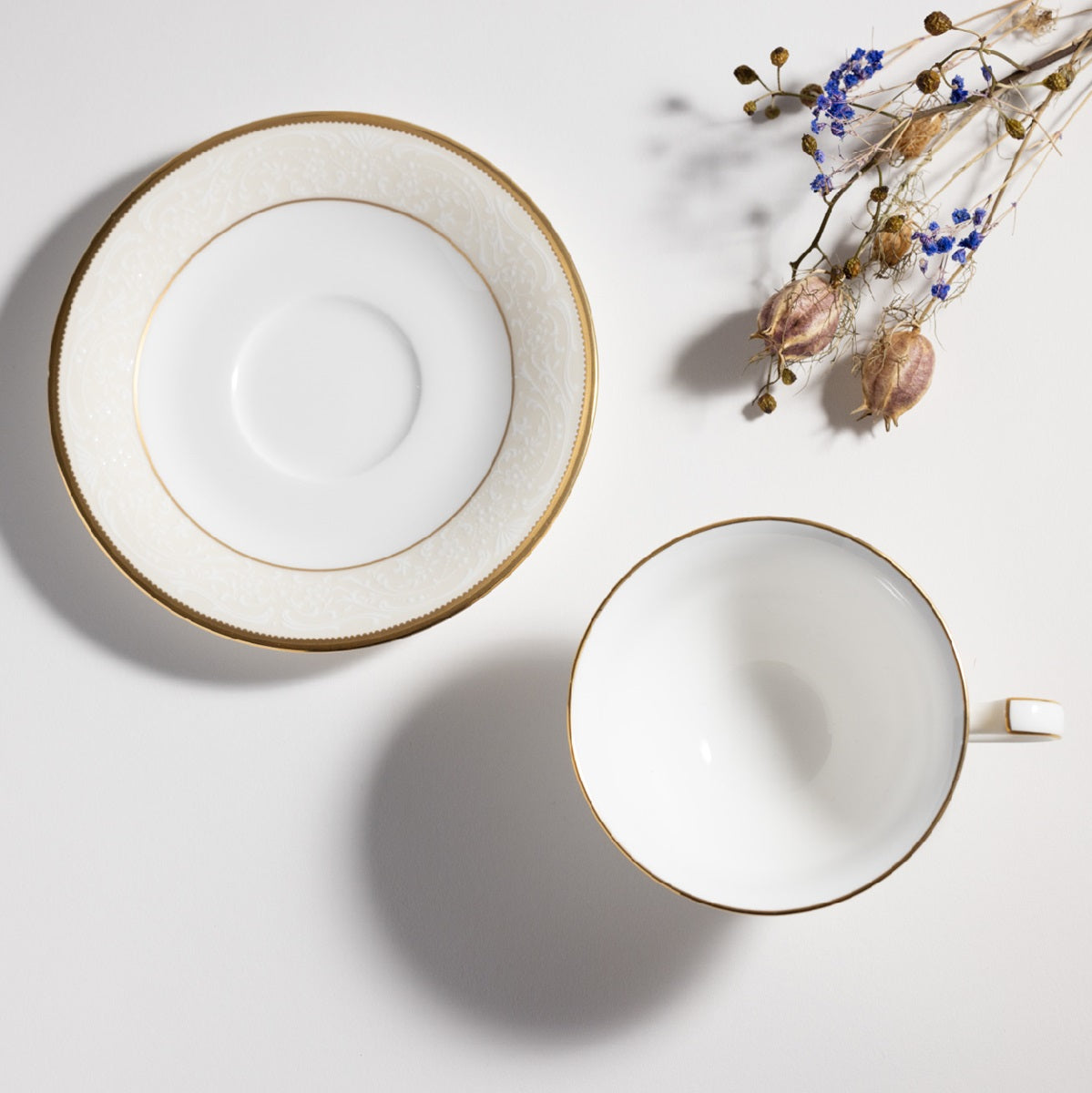 Noritake White Palace Cup & Saucer