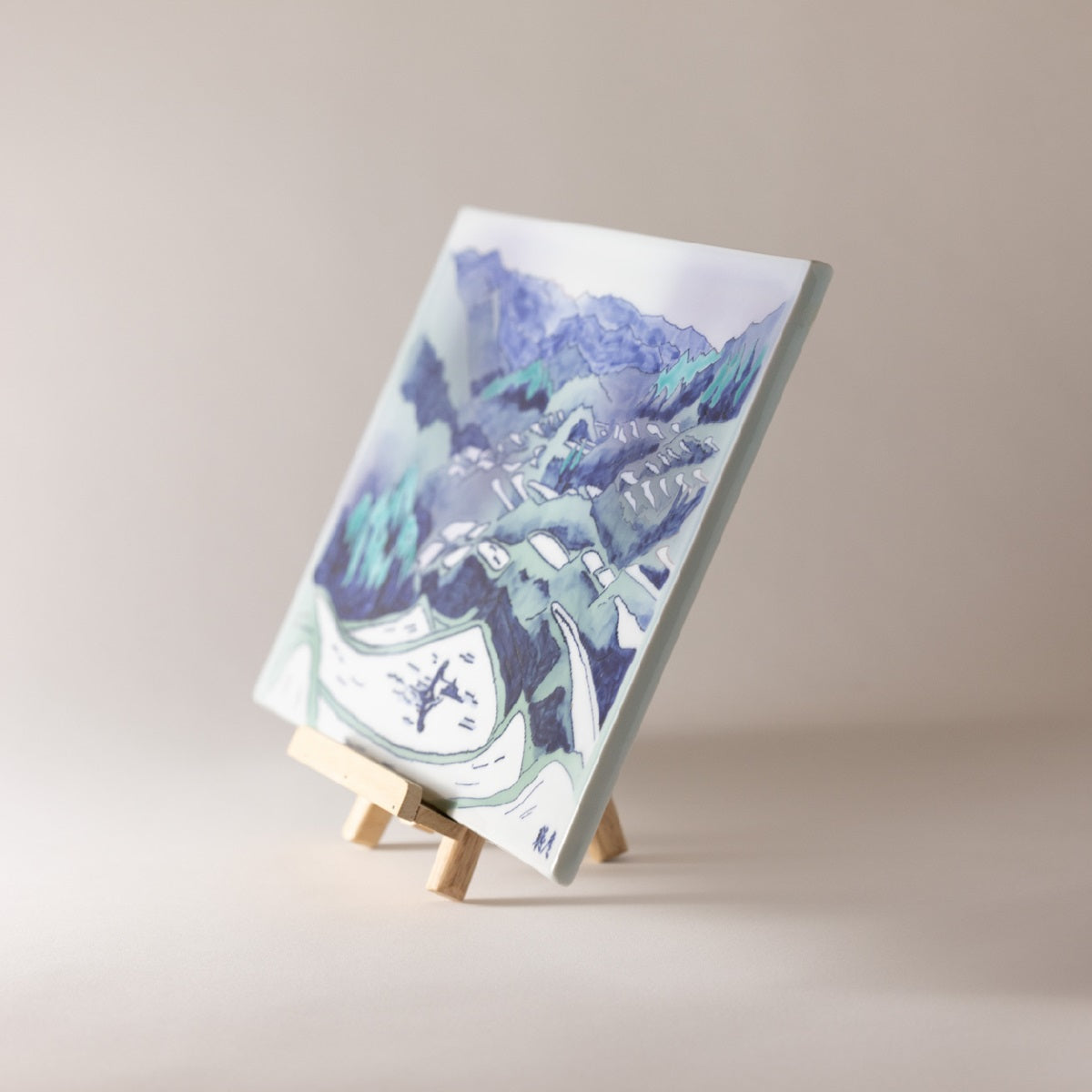 Scenery of Japan Tile Art (Ceramic Board painting)