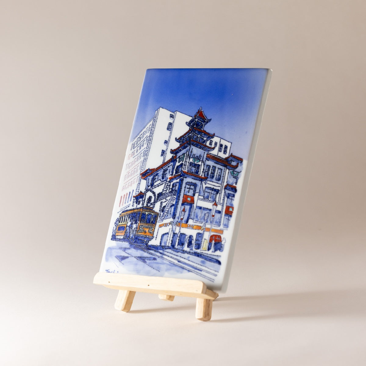 San Francisco Chinatown (Ceramic board painting)