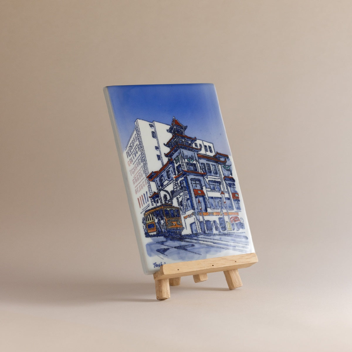 San Francisco Chinatown (Ceramic board painting)