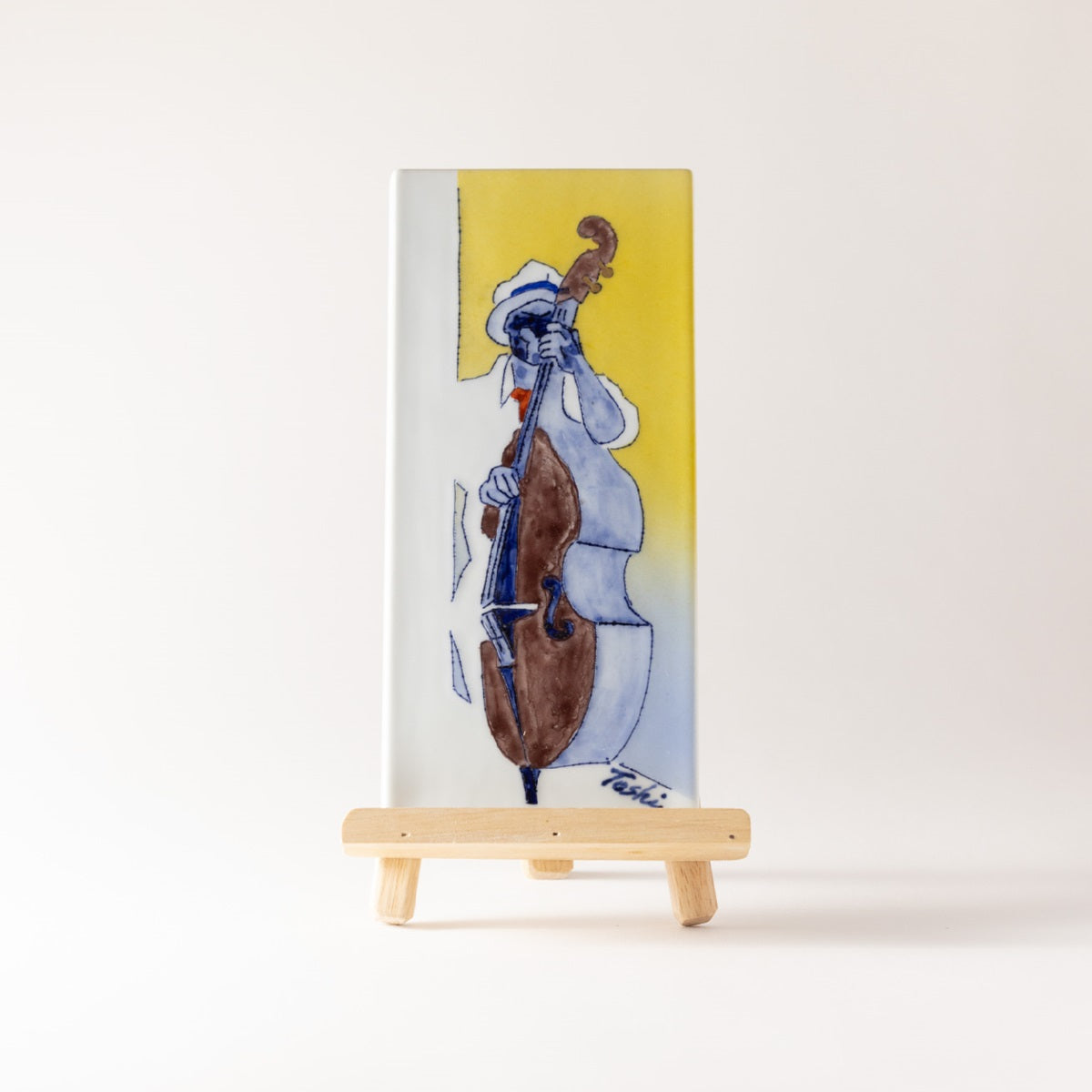 JAZZMAN Ⅳ ~Contrabass~ (Ceramic board painting)